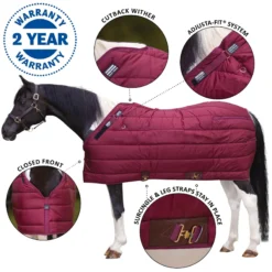 Adjusta-Fit Dura-Nylon Zenith Leg Strap Horse Stable Blanket - Heavyweight Weatherproof Protection