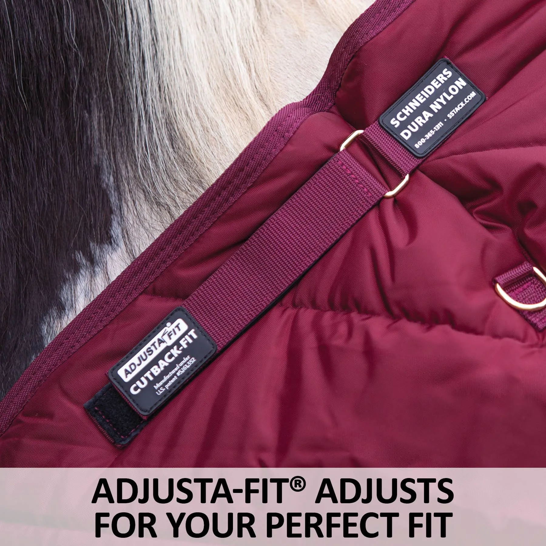 Adjusta-Fit Dura-Nylon Heavyweight Horse Stable Blanket - Original Bellyband Design 4 Adjusta-Fit Dura-Nylon Heavyweight Horse Stable Blanket - Original Bellyband Design - Image 4