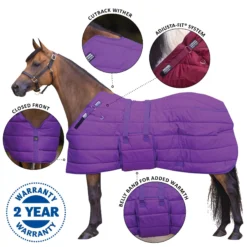 Adjusta-Fit Dura-Nylon Heavyweight Horse Stable Blanket - Original Bellyband Design