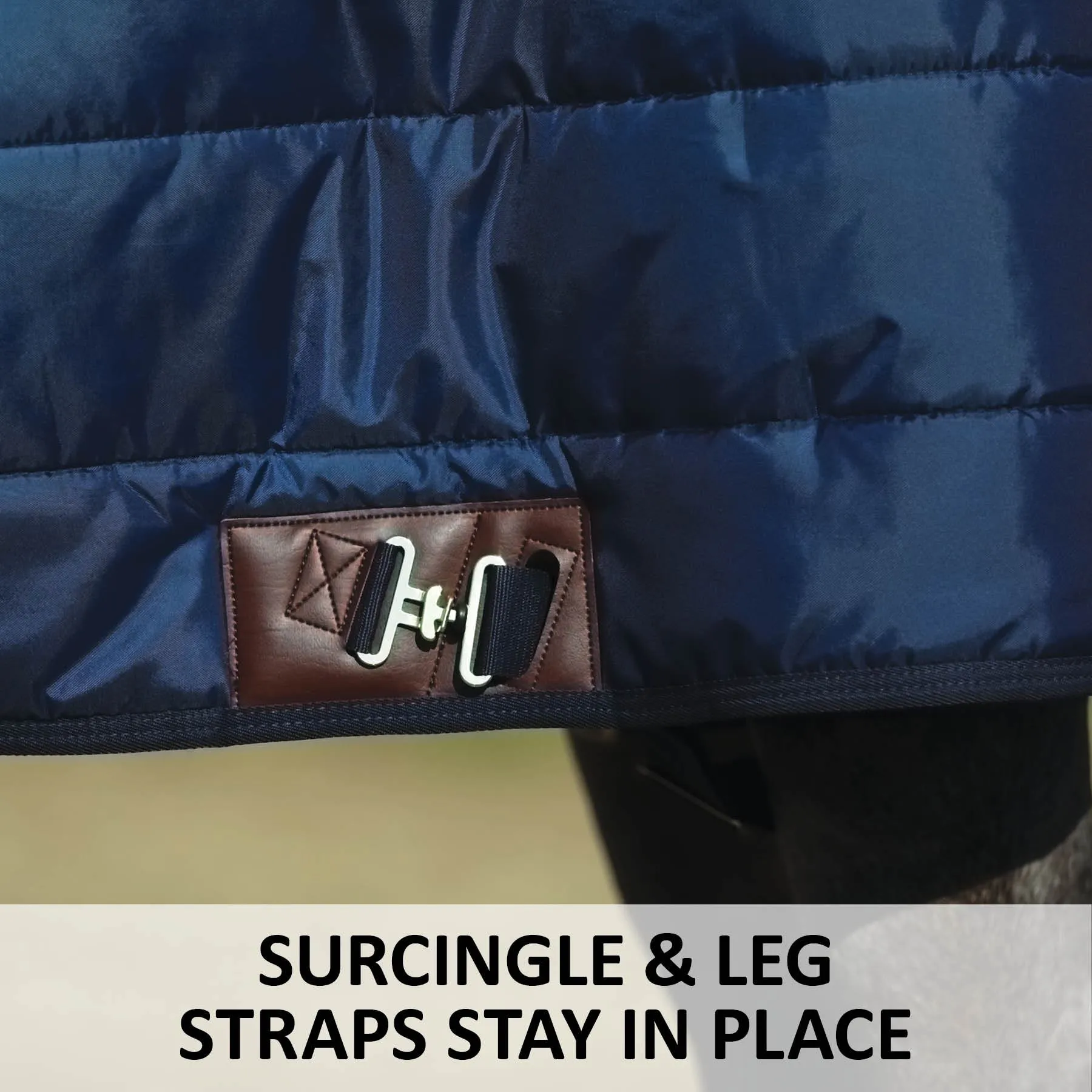 Adjusta-Fit Dura-Nylon V-Free Ocala Midweight Horse Stable Blanket - Open Front Leg Strap Design 7 Adjusta-Fit Dura-Nylon V-Free Ocala Midweight Horse Stable Blanket - Open Front Leg Strap Design - Image 7