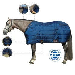 Adjusta-Fit Dura-Nylon V-Free Ocala Midweight Horse Stable Blanket - Open Front Leg Strap Design
