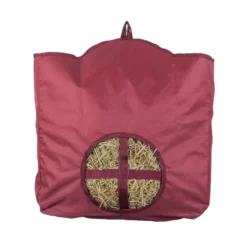 Dura-Tech® Nylon Hay Bag - Heavy-Duty Feeding Solution for Horses and Livestock -Schneiders Shop 10753 burgundy