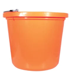 Fortiflex 20 Quart Flatback Bucket - Durable Feeding & Watering Solution for Horses -Schneiders Shop 10758 orange