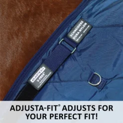Adjusta-Fit Dura-Nylon V-Free Guardian Midweight Horse Stable Blanket - Comfort & Protection -Schneiders Shop 13157 feature c overlay