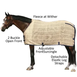 Dura-Tech® Irish Knit Anti-Sweat Stable Sheet - Breathable Horse Cooler Blanket for All Seasons
