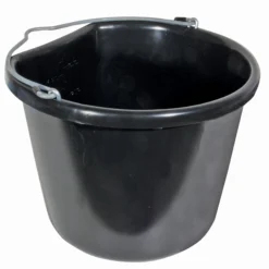 Fortiflex Economy Flatback Bucket 20qt - Durable Feeding & Water Bucket for Horses -Schneiders Shop 32873 black