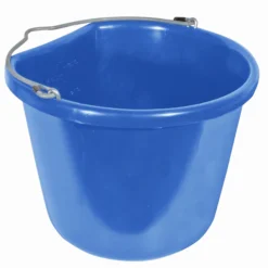 Fortiflex Economy Flatback Bucket 20qt - Durable Feeding & Water Bucket for Horses -Schneiders Shop 32873 blue
