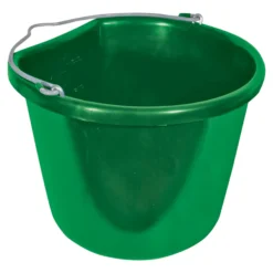 Fortiflex Economy Flatback Bucket 20qt - Durable Feeding & Water Bucket for Horses -Schneiders Shop 32873 green