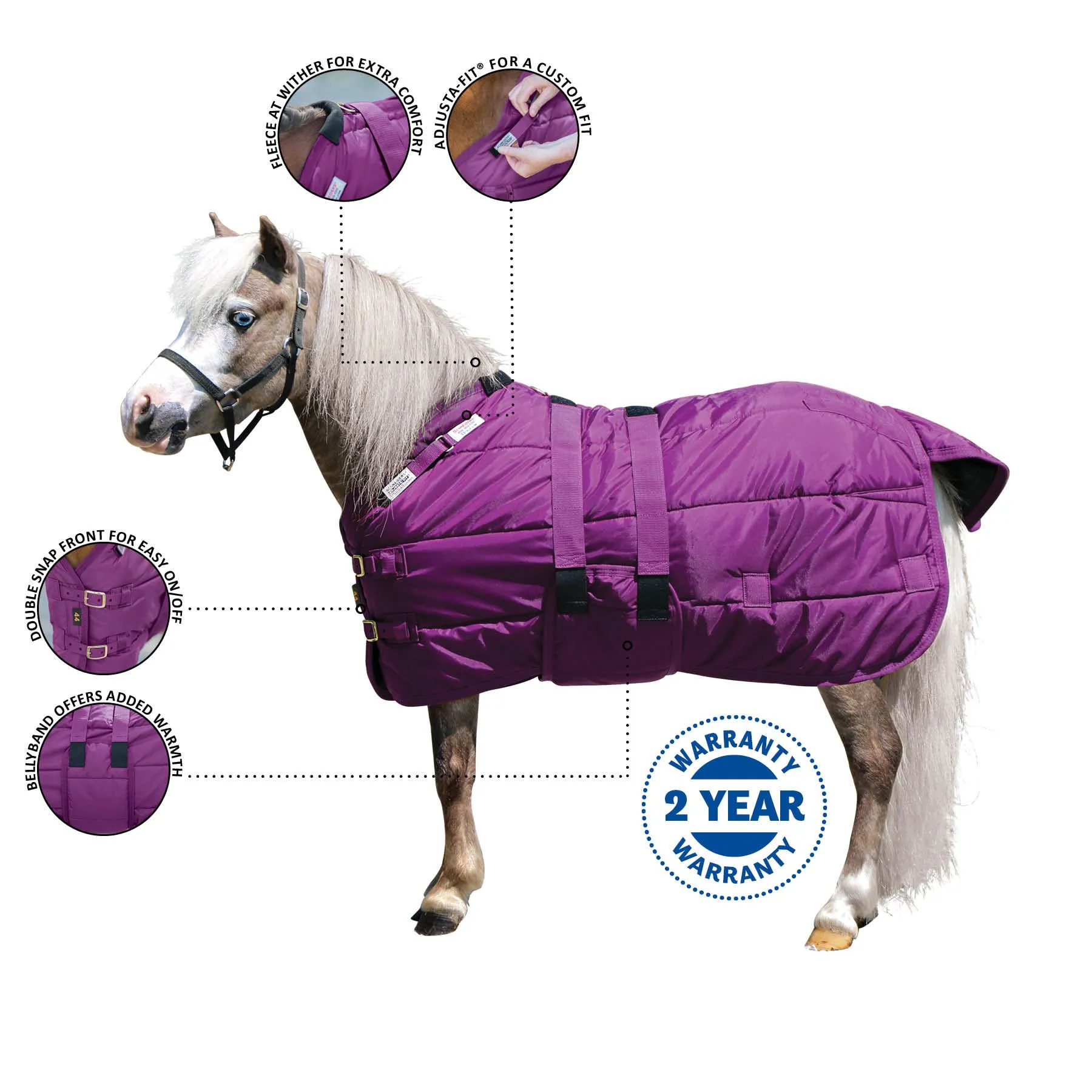 Adjusta-Fit Dura-Nylon Open Front Miniature Horse Stable Blanket | Premium Quality Horse Blankets 1 Adjusta-Fit Dura-Nylon Open Front Miniature Horse Stable Blanket | Premium Quality Horse Blankets