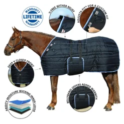 Adjusta-Fit Tekno-Quilt V-Free Heavyweight Horse Stable Blanket for Ultimate Comfort