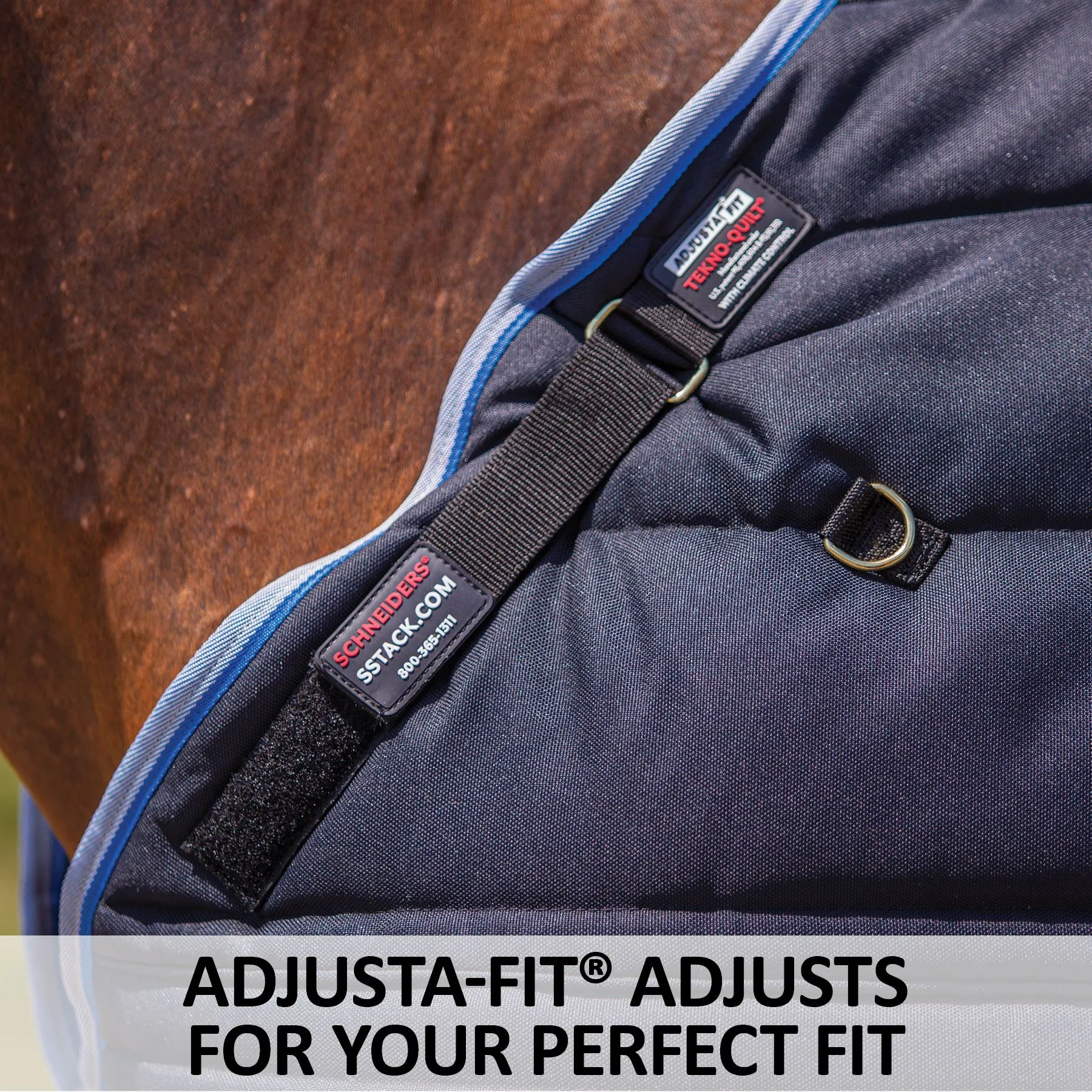 Adjusta-Fit Tekno-Quilt V-Free Leg Strap Heavyweight Horse Stable Blanket 4 Adjusta-Fit Tekno-Quilt V-Free Leg Strap Heavyweight Horse Stable Blanket - Image 4