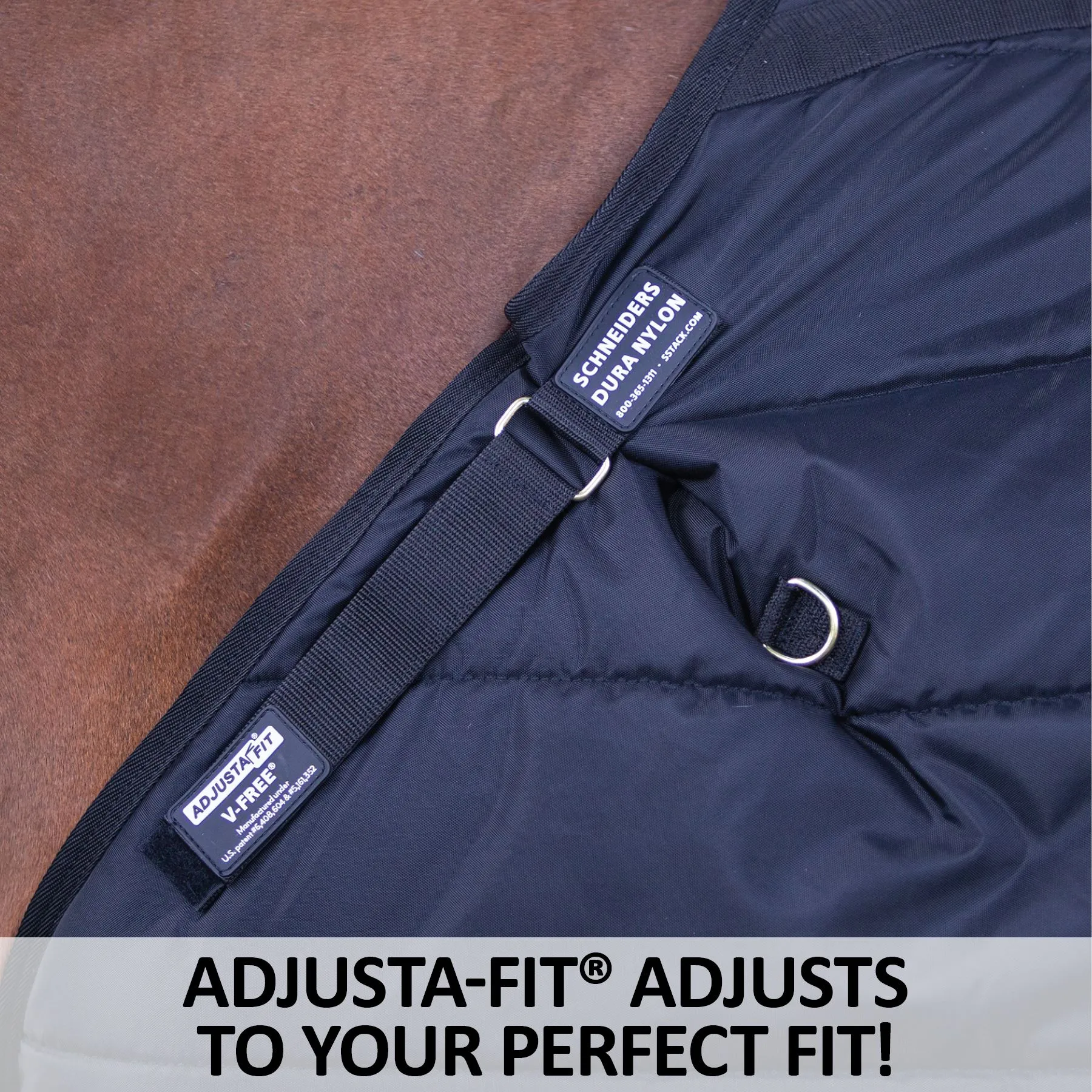 Adjusta-Fit Dura-Nylon V-Free Westcoast Leg Strap Horse Stable Blanket - Midweight, Horse Blankets for Comfort & Durability 4 Adjusta-Fit Dura-Nylon V-Free Westcoast Leg Strap Horse Stable Blanket - Midweight, Horse Blankets for Comfort & Durability - Image 4
