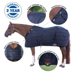 Adjusta-Fit Dura-Nylon V-Free Westcoast Leg Strap Horse Stable Blanket - Midweight, Horse Blankets for Comfort & Durability
