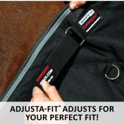 Adjusta-Fit SuperQuilt V-Free Leg Strap Horse Stable Blanket - Midweight | Horse Blankets -Schneiders Shop 36566 feature c overlay