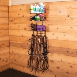 Easy-Up® Mounted Wide Groom Room Rack With Tack Rack - Durable Horse Grooming Storage Solution -Schneiders Shop 41247 alt c