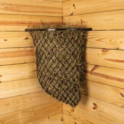 Easy-Up® Corner Hay Feeder Frame With Net | Durable Feeding Solution for Horses -Schneiders Shop 41364 black