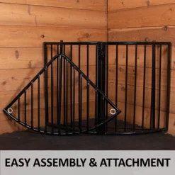 Easy-Up® Slow Feed Corner Floor Hay Rack - Durable Horse Hay Feeder -Schneiders Shop 42409 feature d overlay