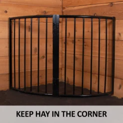 Easy-Up® Corner Floor Hay Rack - No Lid | Durable Hay Feeder for Horses & Livestock -Schneiders Shop 42662 feature b overlay