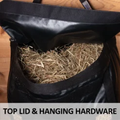 Dura-Tech® Double Strength Slow Feed Hay Bag for Horses - Heavy Duty Feeding Solution -Schneiders Shop 42702 feature d overlay