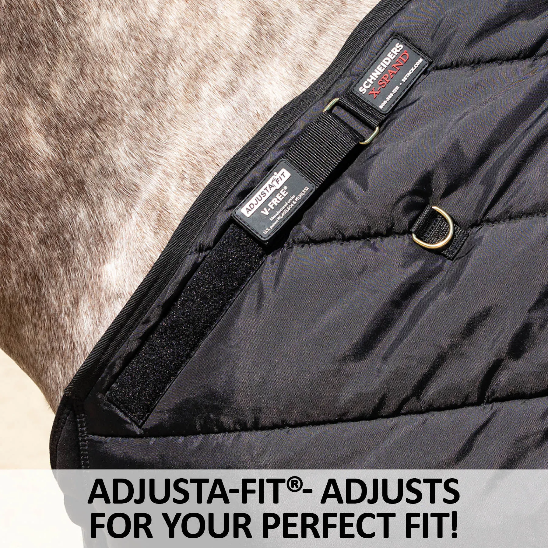 X-SPAND® Adjusta-Fit® V-Free® Stable Blanket for Horses – Premium Comfort & Durability 5 X-SPAND® Adjusta-Fit® V-Free® Stable Blanket for Horses – Premium Comfort & Durability - Image 5