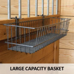 Easy-Up® Pro Double Sided Basket Shelf | Premium Horse Grooming Rack & Tote Organiser -Schneiders Shop 42860 feature c overlay