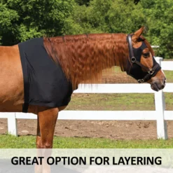 UltraFlex Forelock And Mane Saver Full Zipper Horse Slicker Hood - Premium Horse Sleazy Slicker -Schneiders Shop 42963 feature b overlay