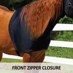 UltraFlex Forelock And Mane Saver Full Zipper Horse Slicker Hood - Premium Horse Sleazy Slicker -Schneiders Shop 42963 feature e overlay
