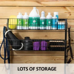 Easy-Up® Pro Free Standing Basket Stand for Horse Grooming | Durable & Portable -Schneiders Shop 43168 feature b overlay