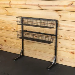 Easy-Up® Pro Free Standing Basket Stand for Horse Grooming | Durable & Portable -Schneiders Shop 43168 grayarmor