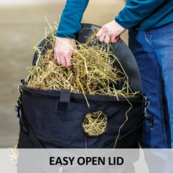Dura-Tech® Easy Fill Hay Bag Can - Premium Horse Hay Feeder | Feeding Solutions -Schneiders Shop 43290 feature b overlay