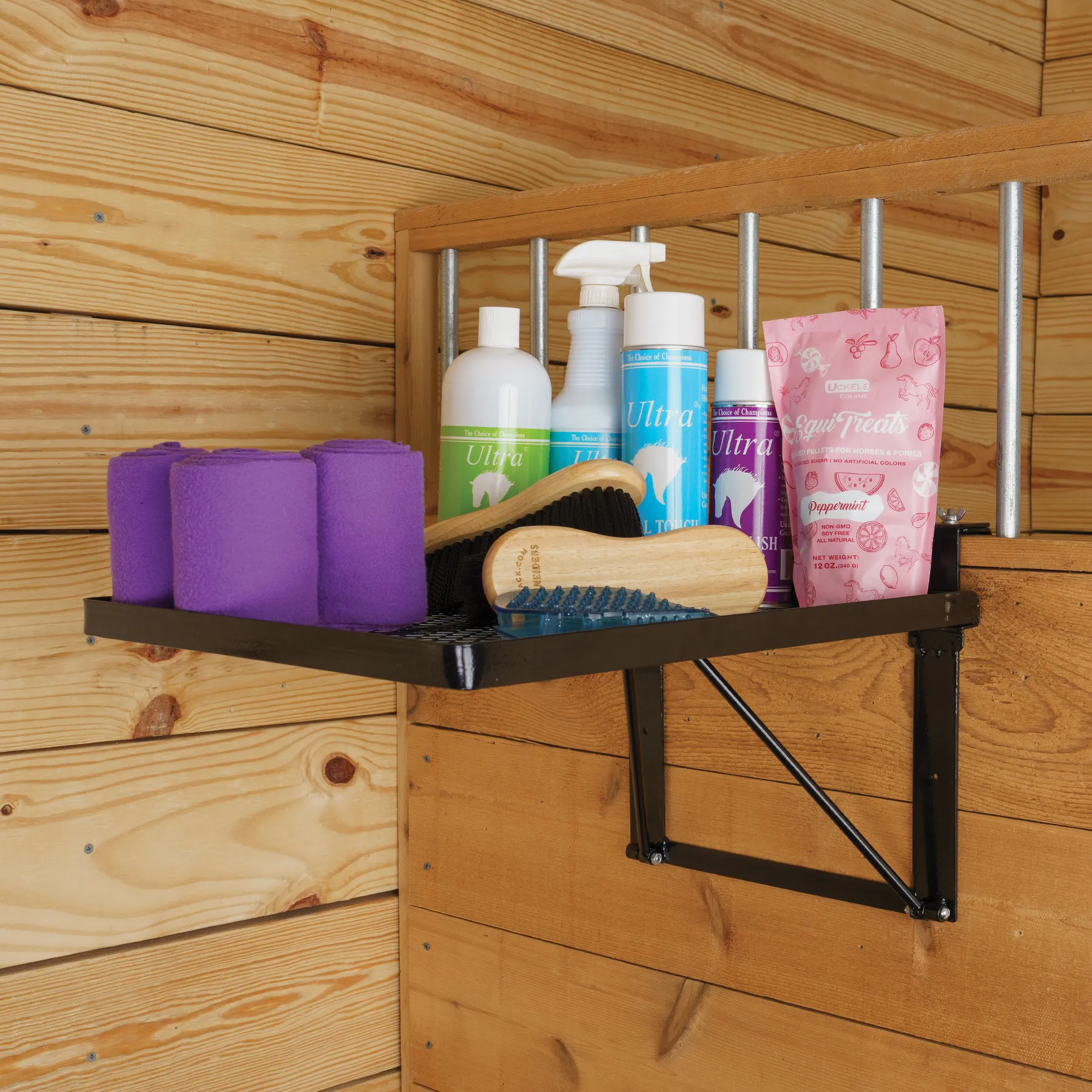 Easy-Up® Stall Front Collapsible Shelf - Portable Horse Grooming Organizer 3 Easy-Up® Stall Front Collapsible Shelf - Portable Horse Grooming Organizer - Image 3