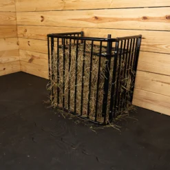 Easy-Up® Flat Wall Slow Feed Floor Hay Rack - Durable Horse Feeder for Efficient Hay Usage -Schneiders Shop 44243 black
