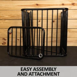 Easy-Up® Flat Wall Slow Feed Floor Hay Rack - Durable Horse Feeder for Efficient Hay Usage -Schneiders Shop 44243 feature e overlay