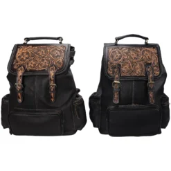 Schneiders® Tooled Leather Backpack - Premium Equestrian Backpack for Riders