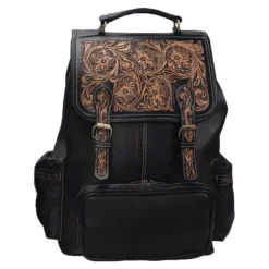 Schneiders® Tooled Leather Backpack - Premium Equestrian Backpack for Riders -Schneiders Shop 45051 black