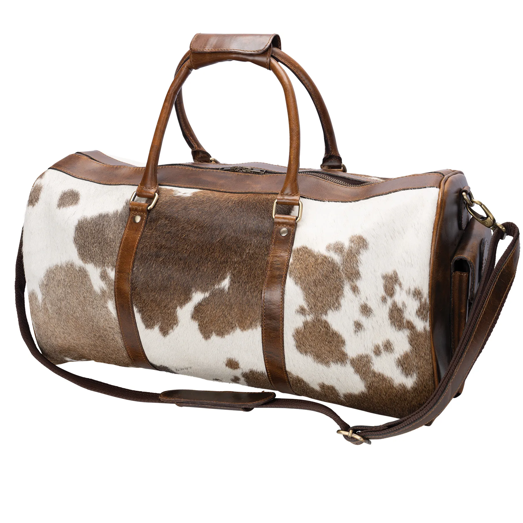 Schneiders® Premium Leather & Cowhide Duffle Bag | Equestrian Stable Storage & Gear Bag