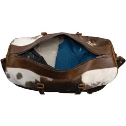 Schneiders® Premium Leather & Cowhide Duffle Bag | Equestrian Stable Storage & Gear Bag -Schneiders Shop 45052 alt c