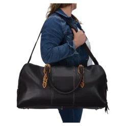 Schneiders® Large Tooled Leather Duffle Bag | Premium Equestrian Travel Bag -Schneiders Shop 45308 alt c