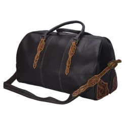 Schneiders® Large Tooled Leather Duffle Bag | Premium Equestrian Travel Bag -Schneiders Shop 45308 alt d